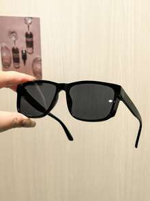 1 PC Women's Square Casual Fashion Glasses Gradient Tea And Black Frame Lightweight And Stress-Free Suitable For Daily Driving Trips With Glasses Box - Multicolor - View 10