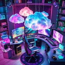 DIY Cloud Lamp, Colorful Lightning Cloud Lamp With Dynamic Lighting Effects, Ideal For Bedrooms, Game Rooms, Parties, Hotels, And Cafes As Dreamy Themed Holiday Decor. Dynamic Color-Changing Ambient Lighting, LED Strip Light, Bedside Night Light, USB-Powered Wall/Ceiling Lamp, The Ultimate Novelty Lighting Fixture For Creating Magical Scenes. - Cloud Lamp - View 5