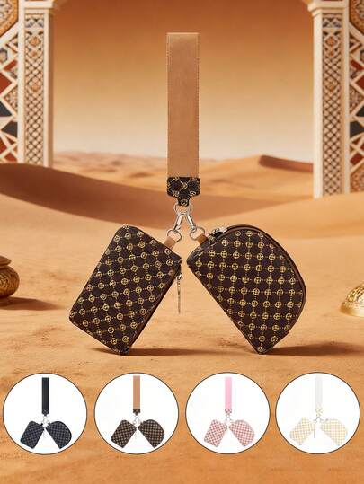 1pc Girl's Retro Floral Coin Purse, Wristlet, Convenient Card Holder, Bank Card Case, Detachable Coin Pouch, Sports Wristlet, Multi-Function Wallet, Suitable For Daily Use, Parties, Sports, Ideal Gift