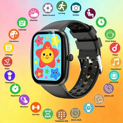 Laxasfit 1.83" Multifunctional Smart Watch, Wireless Calling/Music, Message Notification, Pedometer, Sedentary Reminder, Multiple Watch Faces. Suitable For Men And Women, Compatible With Android And IOS. A Great New Year Gift Choice.