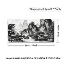 Chinese Style Landscape Mouse Pad, Large Trees And Mountain Desk Mat - Large Size Design, Suitable For Use As A Desk Mat, Study Mat, Or Keyboard Mat. Available In Various Sizes, Such As 15.7*35.4 Inches (40*90 Cm). - A - View 16