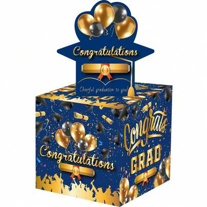 4-Color Graduation DIY Number Sticker Money Box, Graduation Party Decoration Supplies, Surprise Gift