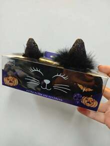 1pc Cute Cartoon Thick Elastic Cat Ear Headband With Glitter, Suitable For All Seasons, Casual Outings, Parties, Vacations And Various Occasions - Multicolor - View 6