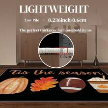 1 pieza Alfombra con patrón de calabaza y café de Acción de Gracias. Hecha de material de terciopelo de rombos dorados, con un peso aproximado de 800g y un grosor de aproximadamente 0,6 cm. La alfombra es resistente al desgaste, antideslizante y fácil de limpiar. Disponible en varios tamaños. Adecuada para la cocina, la sala de estar, el comedor, el dormitorio, el balcón, el baño, el estudio y otros escenarios. Una opción ideal para la decoración del hogar. - Multicolor - Ver 9