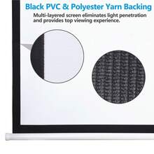 Projection Screen Manual Pull Down Projector Movie Screen 72/80//120 - 100" (16:9) Đen - Xem 10