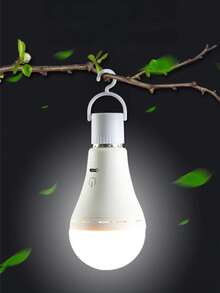 E27 LED Bulb, Wide Area Lighting | Super Bright High Power, Rechargeable Lithium Battery, Built-In Charger Emergency Light, Convenient Hanging Hook Accessory, Indoor Use, Emergency Lighting | Modern Design | Plastic - Multicolor - View 2