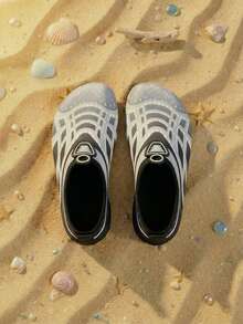 Neue Herren Strandschuhe, modisches Schnallen-Design, rutschfest, sand-resistent, weiche Sohle, schnell trocknend, kratzfest, für Outdoor-Wassersport, Leoparden-Muster, dicke Sohle, für Indoorsport, Yoga, Laufband, Springseil, Sport, Skateboarding, Wandern, Surfen, Schnorcheln - Grau - Übersicht 1