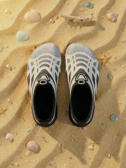 Nuevos zapatos de playa para hombres, diseño de hebilla de moda, antideslizante, anti-arena, suela blanda, secado rápido, anti-arañazos, deportes acuáticos al aire libre, estampado de leopardo, suela gruesa, deportes interiores, yoga, caminadora, saltar la cuerda, deportes, skateboard, senderismo, surf, esnórquel