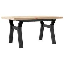 vidaXL Couchtisch Y-Gestell 80x50x40,5cm Massivholz Kiefer & Stahl - Giallo - Visualizzare 7