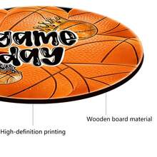 6/18/90pcsAmerican Basketball And Football Wooden Coaster Set, Non-Slip And Heat-Resistant, Protects Tabletops And Is Suitable For Kitchen, Dining Room And Dining Table Settings. - Multicolor - View 6