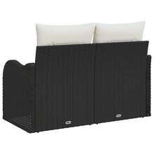 vidaXL 121 X 62 X 69 Cm Poly-Rattan Gartensofas, Schwarz - Schwarz - Übersicht 4