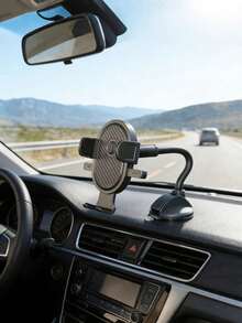 Multifunktionell bilhållare med teleskoparm, flexibel hals, stark sugkoppsbas, kolfiberutseende, 360-graders rotation, fast grepp, lämplig för iPhone, Pixel och alla mobila enheter - A - Visa 3