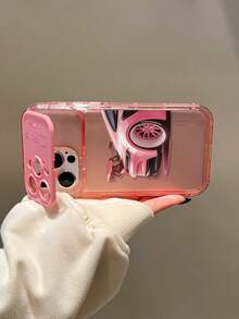 1件 粉色跑車後照鏡支架 TPU 手機殼，適用於 iPhone X XR XS Max 11 12 13 13 Pro 13 Pro Max 14 Pro Max 15 15 Pro 15 Plus 15 Pro Max 16 16 Pro 16 Plus 16 Pro Max 17 17 Pro 17 Pro Max 18 Pro 18 Pro Max - 粉色 - 查看 4