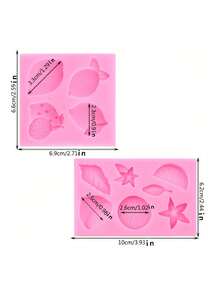 Molde de silicone com 1 unidade para limão e outras frutas de verão - Ideal para fundição de resina, decoração com argila polimérica, aplique para presilha de cabelo e artesanato DIY. - Rosa - Ver 2