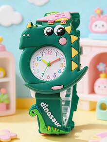 Relógio de pulso infantil com estampa de dinossauro 3D, ideal para uso diário ou como presente para crianças. - Multicolorido - Ver 6