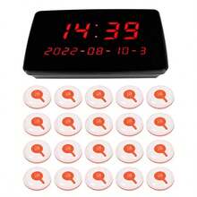 mesa de restaurantede localizador de Restaurante con 20 localizadores de Llamada inalámbrica de distanciamiento Social Timbre de Espera de Restaurante de Largo Alcance para la Iesia la #1 - como en la foto - Ver 1