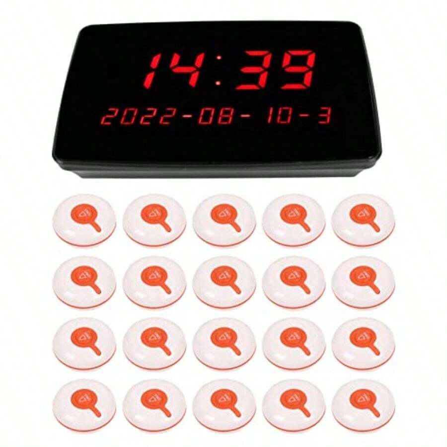 mesa de restaurantede localizador de Restaurante con 20 localizadores de Llamada inalámbrica de distanciamiento Social Timbre de Espera de Restaurante de Largo Alcance para la Iesia la #1 - como en la foto - Ver 1