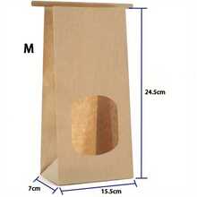 10/25/50 túi giấy Kraft có thể đóng mở lại, có cửa sổ, thích hợp đựng sô cô la, dùng trong tiệc tùng, quán cà phê, tiệm bánh (túi có cửa sổ dùng cho tiệm bánh) - Nhiều màu - Xem 3
