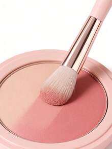 1pc Flame Blush Brush, Precise Face Blusher Powder Highlighter Makeup Brush, Soft Bristles Non-Irritating Makeup Tool - Apricot - View 6
