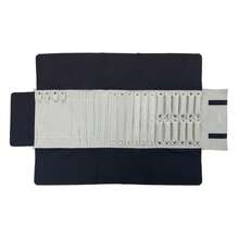 UnionPlus Velvet Travel Jewelry Case Roll Bag For Necklaces Brackets Earrings Rings, Black - Black+GreyMulti - View 7