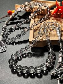 1pc Ramadan Prayer Beads Bracelet, Various Ink Painting Glass Styles, Essential For Islamic Prayer, Ramadan - Multicolor - View 5