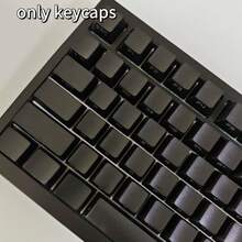 133 Keys Full Set Custom DIY Keycaps, Pure Black Side-Etched Translucent, PBT Material - Only Keycaps - View 2