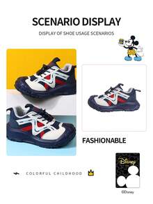 Disney 1 Pair  Collaboration Children's Sneakers, Suitable For Daily Wear, Festivals, Sports, Outdoor Activities, Comfortable, Non-Slip, Breathable (Boys' Sneakers, Boys' Skate Shoes, Children's Sneakers, Girls' Sneakers, Girls' Skate Shoes) - Blue - View 7