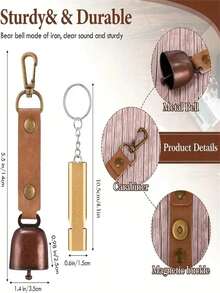 2 opakowania głośnych dzwonków odstraszających niedźwiedzie z gwizdkami dla turystów pieszych, gwizdki alarmowe i dzwonki z karabińczykiem do przetrwania, pieszych wędrówek, jazdy na rowerze, wędkowania i wspinaczki górskiej., Sprzęt kempingowy, niezbędne wyposażenie kempingowe - Wielokolorowe - Zobacz 2