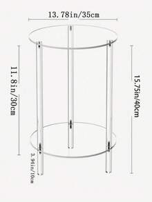 Thick Acrylic Coffee Table – Small Round Modern Side Table With 2-Tier Storage, Sturdy & Scratch-Resistant For Small Spaces - Transparent - View 7
