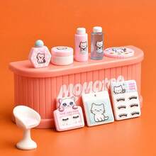 Bộ phụ kiện phòng tắm thu nhỏ tỷ lệ 1:12, bộ đồ dùng phòng tắm nhà nhỏ, hộp đựng trang sức thu nhỏ, bộ mỹ phẩm, đồ trang trí phòng tắm. - Nhiều màu - Xem 2
