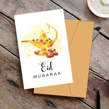 12 piezas Tarjetas de felicitación de Eid Mubarak con sobres, tarjetas islámicas de Ramadán, tarjetas en blanco surtidas para saludos de las vacaciones de Eid Ramadán, perfectas para amigos y familiares - Conjuntos - Ver 6