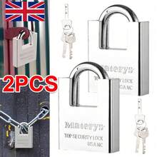 2 PCS Heavy Duty Padlock High Security Lock With 3 Keys Chain Pad Lock 60 MM - Silver - View 1