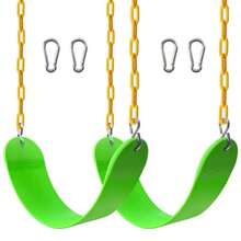 Sunnyglade - Juego de 2 asientos basculantes resistentes con cadena de 66 pulgadas accesorios de repuesto con ganchos a presión soporte de 250 libras 2 verde zacate - Verde hierba - Ver 7