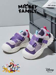 Disney 1 Pair Mickey Mouse Collaboration Children's Sneakers, Suitable For Daily Wear, Festivals, Sports, Outdoor Activities, Comfortable, Non-Slip, Breathable (Boys' Sneakers, Boys' Skate Shoes, Children's Sneakers, Girls' Sneakers, Girls' Skate Shoes) - Purple - View 1