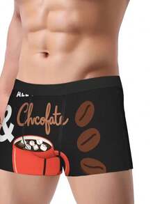 "All I Need Is Chocolate" Men'S Boxer Briefs - Novelty Underwear, Comfortable Stretch, Unique Graphic Print, Perfect Gift For Chocolate Lovers, Birthday, Valentine'S Day, Christmas, Funny Boxers For Men, Mens Casual Boxer Shorts, Boxer Briefs For Me - 彩色 - 查看 5