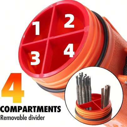 Heavy Duty Welding Electrode Storage Tube | Moisture-Proof, Adjustable Shoulder Strap And Pull Rope Cover, Compartmentalized Inner Lining For Easy Organization, Welding Rod Box