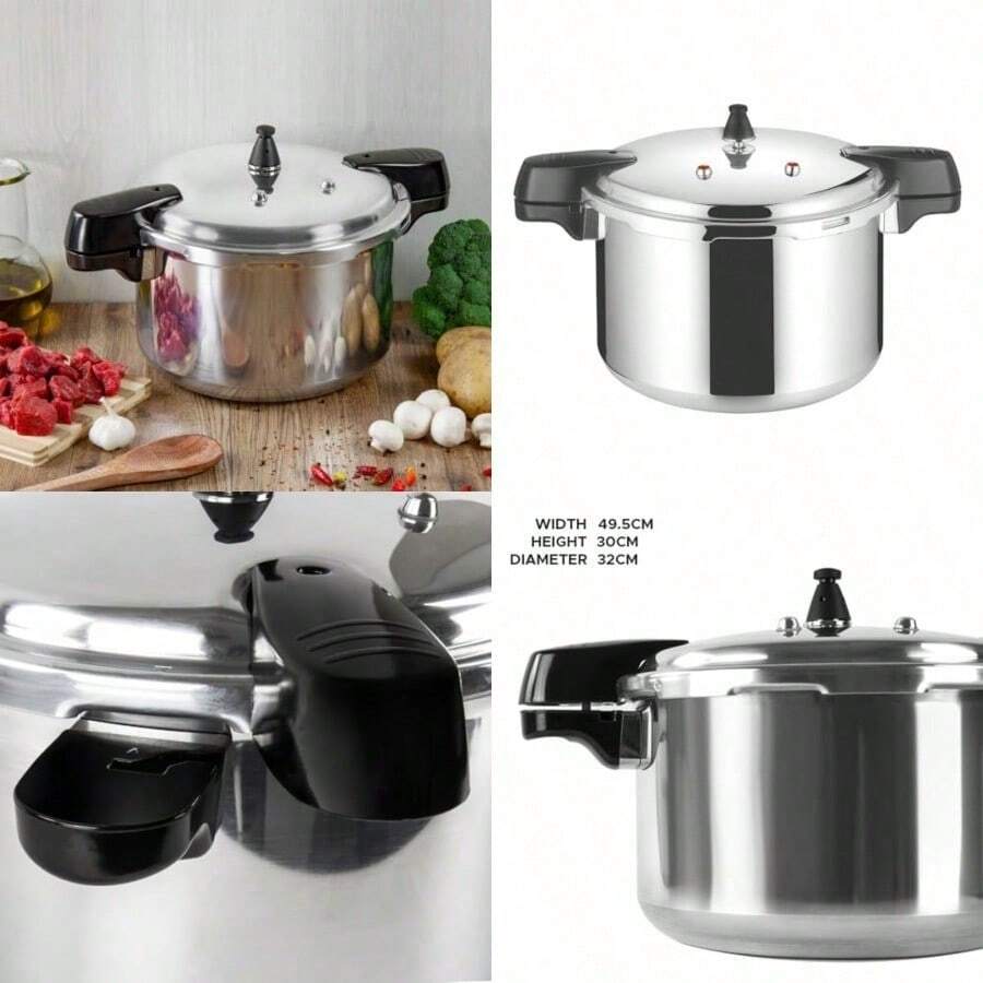 Aluminum Pressure Cookers Secure Locking Lid System Dual Handle Pressure-Cooker For Everyday Use In Your Kitchen Multicooker Fast Cooking 18L Pressure Cooker - Silver - View 1