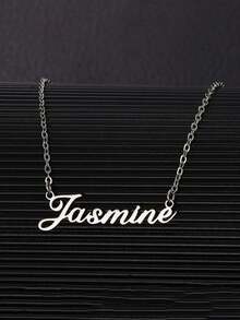 1pc Personalized Simple DIY Name Necklace Stainless Steel Neck Accessories Accessories (Custom Only In English) Stylish, Fall Fashion, Vintage, Contracted, Simple, Soccer Mom, Casual, Old Money Custom, Personalized, For Weddings Valentines, School Supplies, For Teenagers, Junior High School Students, Middle School Students, High School Senior High School Students, College Students, University Students, Freshman, Sophomore, Underclassmen,Chic Autumn - Multicolor - View 9