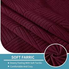 YSTELLAA Stretch Sitzkissenbezug, Elastischer Sofa Sitzkissenbezug rutschfest, Universal Bezug Für Sitzkissen Waschbare, Sofakissen Bezug Sofabezug(2 Sitzer, Dunkelgrau)-8111 - Burgunderrot - Übersicht 5