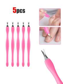 100/60/50/40/30/20pcs Nail Care & Grooming Tool Set, Easily Removes Calluses & Dead Skin, Plastic Handle, Cuticle Pusher, Rubber Nail Cleaner, Nail Care Fork, Unisex, Manicure Supplies, Manicure Tools, Manicure Art Tools, Back To School, Manicure, Nail Sticker Tools (1pc/5pcs) - Hot Pink - View 8