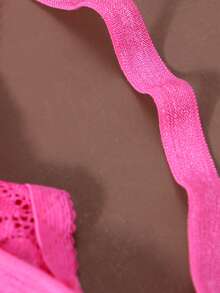 1件装女士性感蕾丝内衣内裤 - 玫紅色 - 查看 7