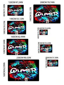 1pc Colorful Graffiti Game Console Decorative Square Rug, Bedroom Decor, Small Rug, Carpet, Home Decor, Living Room Rug, Bedroom Rug, Outdoor Rug, Washable - Multicolor - View 5