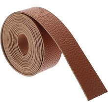 STOBOK 1 Rollo correa de cuero de una sola capa correa bolso tiras de cuero de plena flor tiras de cinturón Semi-acabado manual artesanía tira de arte chulo Material cuero pu - MARRÓN - Ver 3