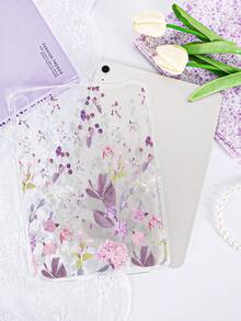 1 件装 TPU 软壳，紫色花卉图案，兼容 iPad Pro Mini 1/2/3/Mini 4/Mini 5/Mini 6/Mini 7/Air/Air 2/9.7/10.2/10.5/Air 4/Air 5/10.9/Pro 11 英寸/第十代/Air 11 英寸 (M3) 2025/Pad (A16) 11 英寸第十一代 2025、A7/A8，轻薄柔软，清新/个性化/创意/简约设计，透明平板电脑保护套，无触控笔插槽 - 彩色 - 查看 4