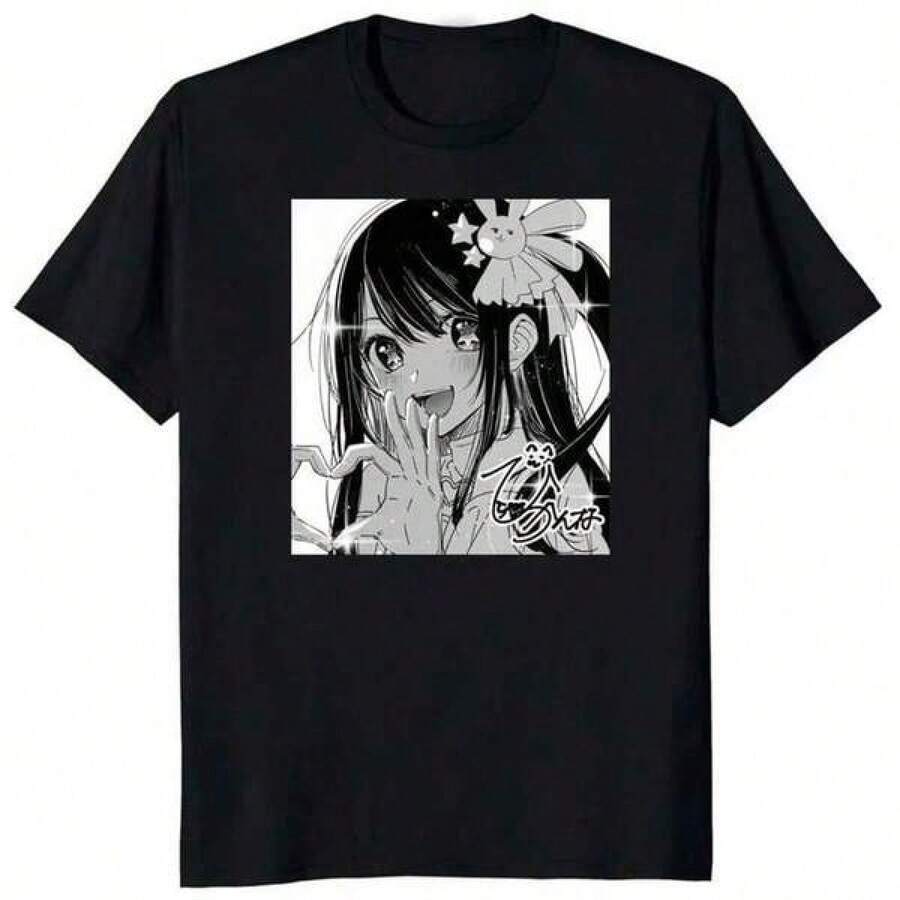 Men's Pure Cotton Anime T-Shirt, Benito, Valentines Gifts, Shirt, Valentines Gifts For Boyfriend, Gras, Y2k, Men's Anime Graphic Cotton T Shirt - Durability, Gras, Vacation Outfits Women,, Y2k, Galentine, Anime Oshi No Ko Hosino Print Women T-Shirt Kawaii Ai Aqua Ruby Cartoon Short Sleeves T Shirt Summer Casual Loose Streetwear Top USA Regular Fit, Y2k Clothes Design, Durable's Wear, Casual Tee For Ourdoor Regular Fit, Machine Washable, Streetwear Design, Pop Culture Lovers, Perfect Holiday Gift For Men And Women, Streetwear Short Sleeve Round Neck Top Gift For Fans, Men, Girlfriend, Boyfriend, Husband, Women, Valentine's Day, St Patrick's Day - Black - View 1