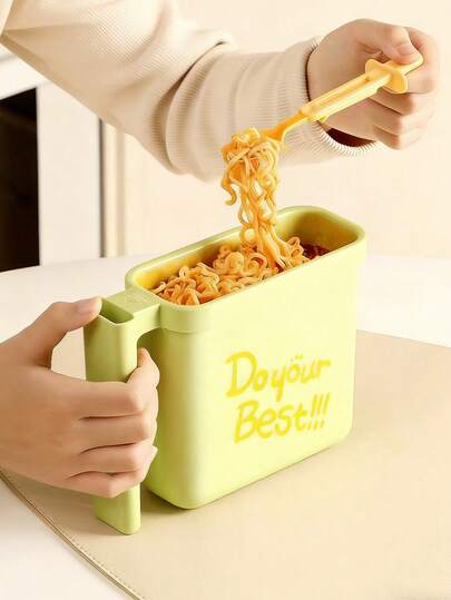 1pc Disposable Instant Noodle Bowl, Plastic Portable Lunch Box, Lightweight Convenient Food Container No Need To Wash, Durable Stackable Tableware Suitable For Dorm, Slouchy Household, Camping, Picnic, Travel, Office, School And Outdoor Daily Use, Dinner Plate