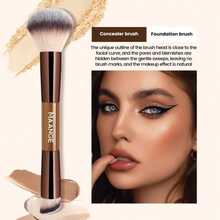 MAANGE 7 PCS Foundation Makeup Brush Set With Bag, Make Up Brushes, Eyeshadow Concealer Brush, Double-Ended Foundation Contour Powder Blush, Professional Face Brush Set Tools For Liquid,Cream(Apricot) - ColorB - View 6