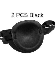 2 Pcs Single Eye Patch For Adults Kids, Adjustable Patch For Amblyopia, Light-Blocking For Lazy Eyes, Medical Pirate Costume (Black),41159921 - Multicolor - View 5