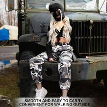 2 Pieces 3-Hole Full Face Balaclava Mask Black Ski Mask Unisex, Knitted Balaclava For Outdoor Activities - Đen + Đen - Xem 4