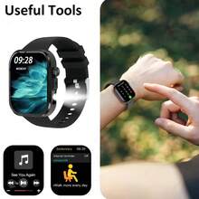 1.83" Full Screen Touchscreen Smart Watch, Suitable For Men & Women Outdoor Sports, With Wireless Calling/Message Alerts, Multiple Sports Modes, Information Reminders, Multifunction Call/Dial, Remote Camera/Music Playback, Fitness Tracking, Wireless Connection With Android Phones, Perfect Gift For Family & Friends - Multicolor - View 5